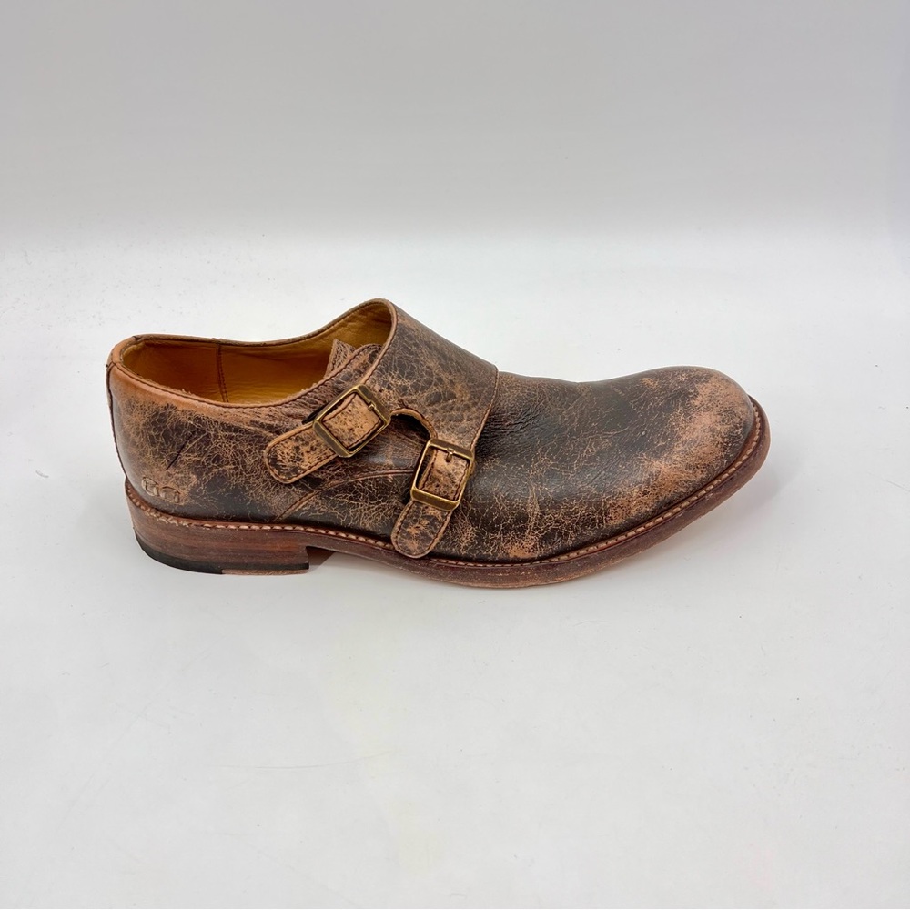 Bed Stu double Monk Strap distressed leather brown Shoes 9.5